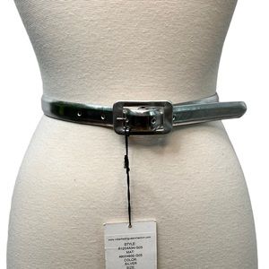 Robert Rodriguez Silver Metallic Mirrored Belt NWT L